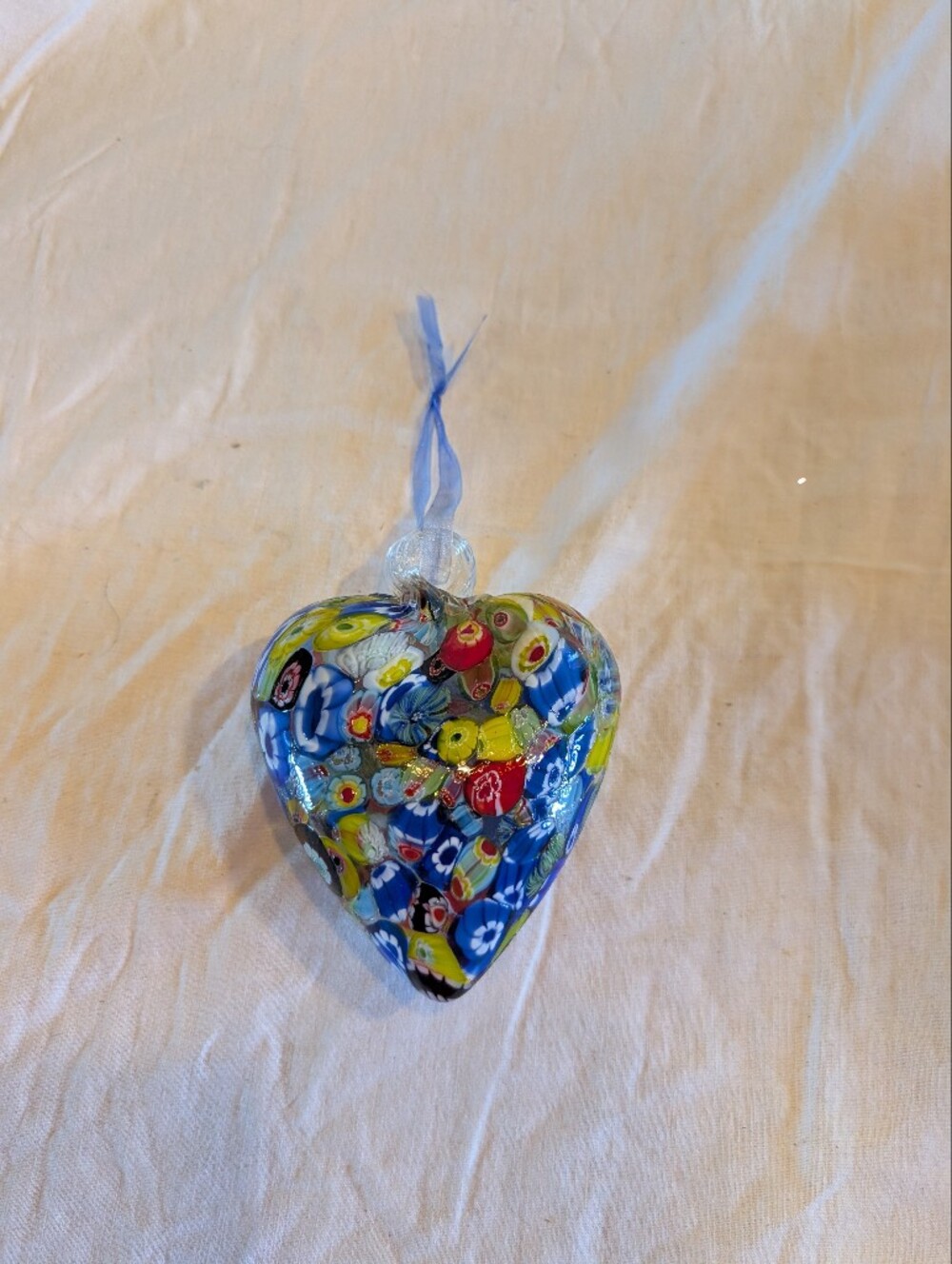 2/100$Murano Multicolor Millefiori Heart Ornament